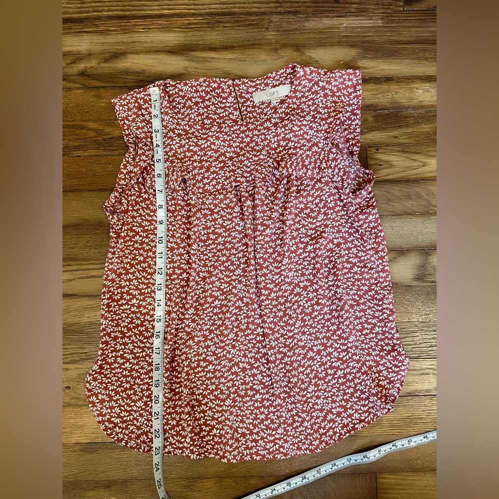 LOFT Terracotta Leaf Print Blouse - Picture 7 of 10